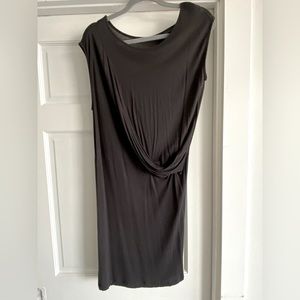 All Saints charcoal grey Sleeveless dress with draped front panel US size 8